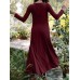 Women Solid Elastic V  Neck Maxi Length Street Casual Midi Dresses