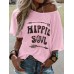 Casual Letter Print Round Neck Short Sleeve T  shirts