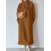 Women Thick Puff Sleeve Loose Sweatshirt Maxi Length Hooded Casual Midi Dresses