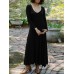 Women Solid Elastic V  Neck Maxi Length Street Casual Midi Dresses